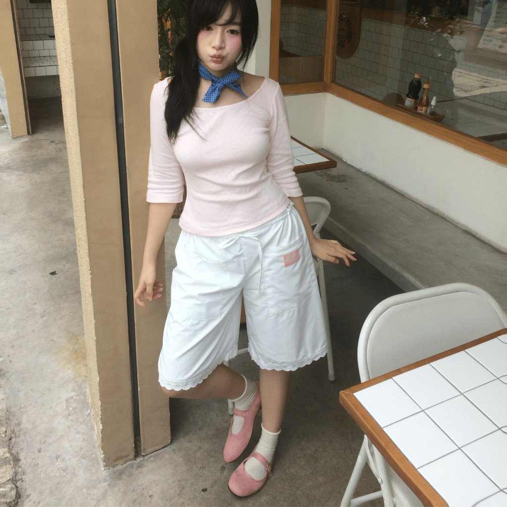 Quần lửng cạp trễ nữ SONNA HI - phối túi trước và gấu ren, chất cotton - DRAWSTRING CROPPED PANTS