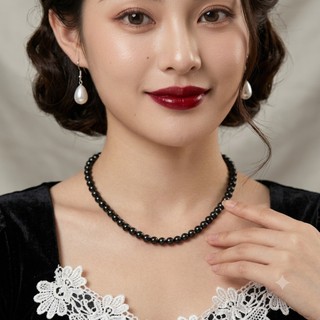 [ DAISYN ] N711 Vòng cổ chuỗi hạt đen 6/8/10mm phong cách thời trang thanh lịch cho nam nữ