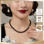 N711 Vòng cổ chuỗi hạt đen 6/8/10mm phong cách thời trang thanh lịch cho nam nữ