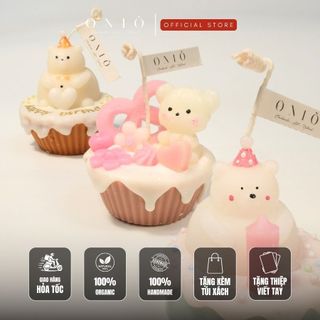 Nến thơm thủ công, trang trí nghệ thuật - Hương thơm tinh dầu, quà tặng sinh nhật - SWEET CUPCAKE - ONIÕ