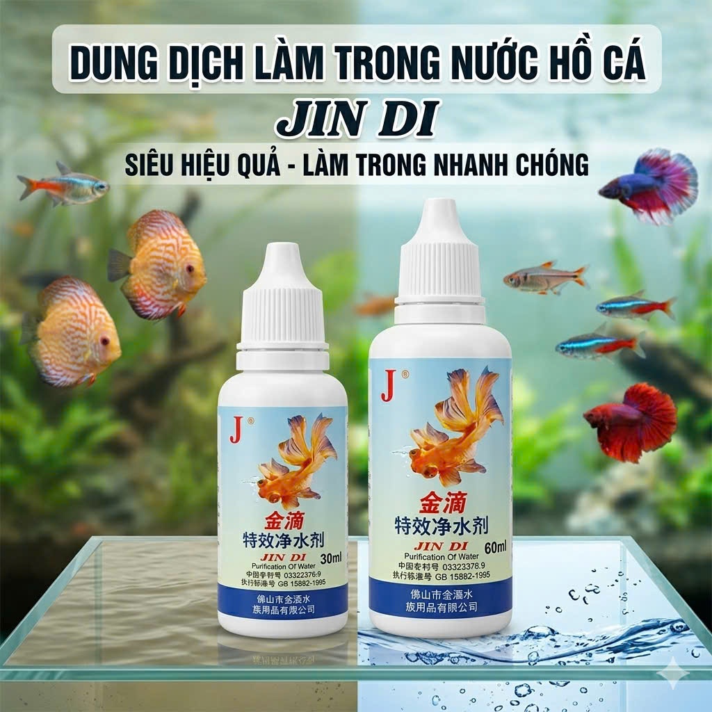 DUNG DỊCH LÀM TRONG NƯỚC HỒ CÁ JINDI PURIFICATION OF WATER 30ML