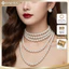 N843 dây chuyền hạt ngọc trai nhân tạo 5 sợi, chuỗi hạt ngọc trai nhân tạo sang trọng