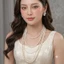 N874 dây chuyền ngọc trai nhân tạo 5 sợi, dây chuyền cưới , thiết kế dây chuyền ngọc trai nhân tạo