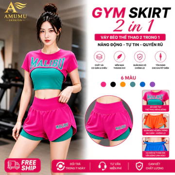 Đồ tập amumu gym, yoga, aerobic, đồ tập gym nữ, đồ đi bơi, đi biển nữ malibu (TS-03)