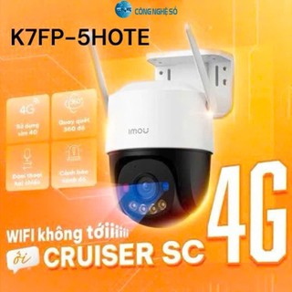 K7FP 3MP / 5MP lắp SIM 4G -  Đàm thoại 2 chiều- Đèn led ban đêm có màu- Camera IMOU ngoài trời- Chính hãng