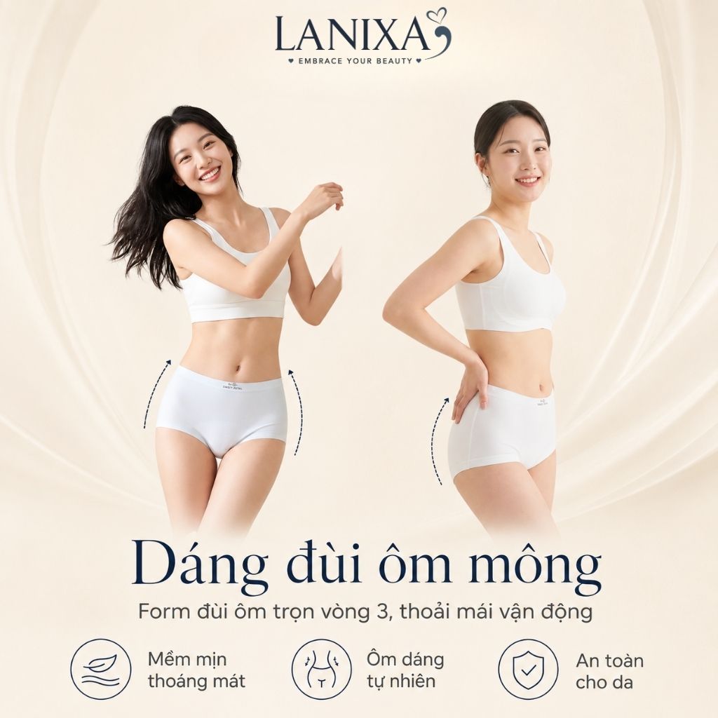 SET 5 Quần lót boxer nữ dáng đùi su cao cấp cạp cao tôn dáng viền mỏng nhẹ tàng hình L5422