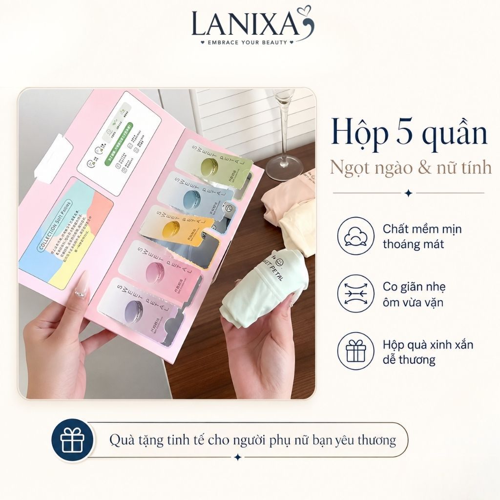 SET 5 Quần lót boxer nữ dáng đùi su cao cấp cạp cao tôn dáng viền mỏng nhẹ tàng hình L5422