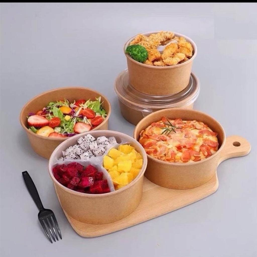 50 Tô giấy 750ml/1000ml kèm nắp PP An toàn-Tiện lợi