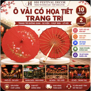 Ô Vải Có Họa Tiết Trang Trí 56-82cm, nhiều màu sắc trang trí ngoài trời, trong nhà, Sự Kiện, Lễ hội