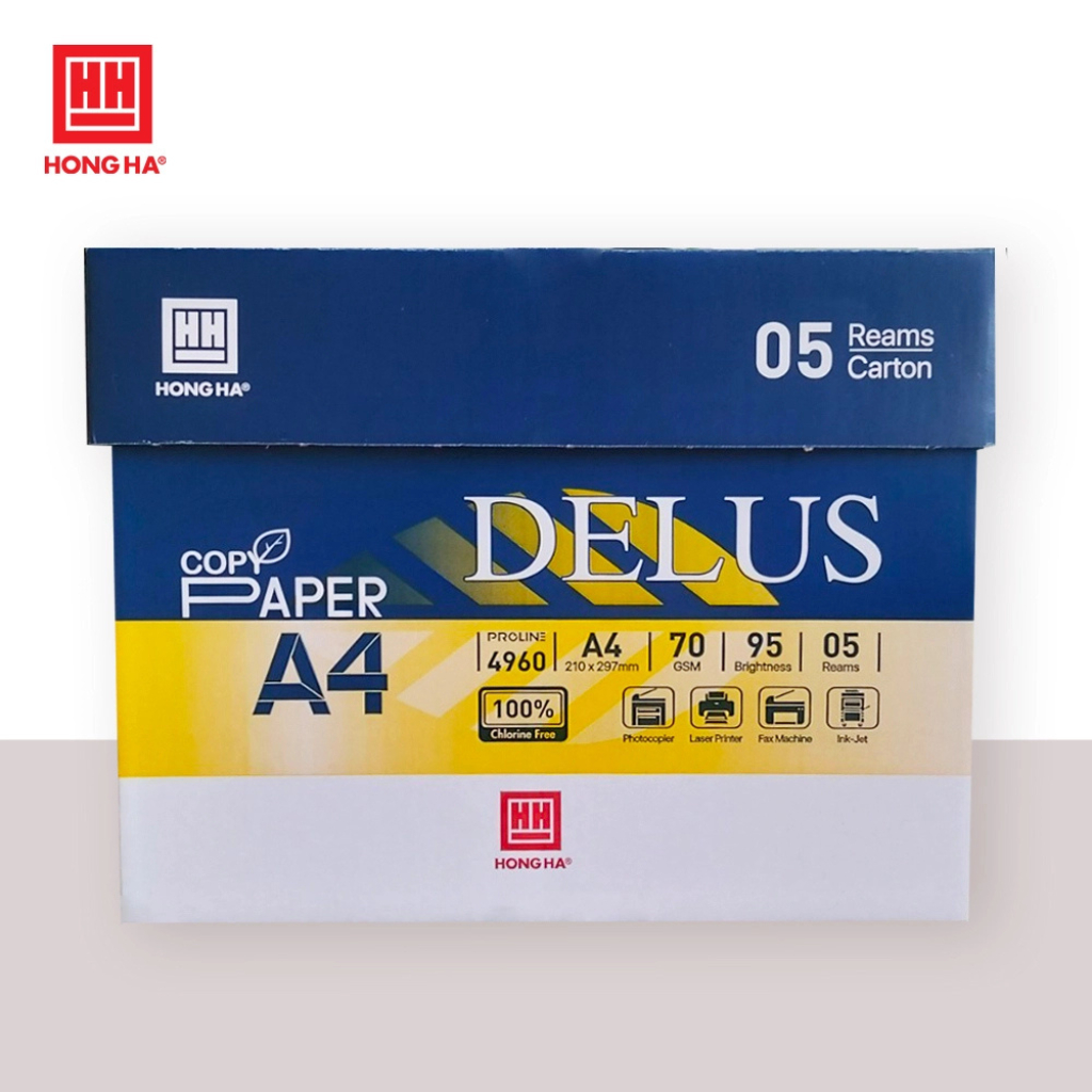 Combo giấy in Hồng Hà  A4 tiết kiệm, định lượng 70 GSM, in 2 mặt đồng đều, không kẹt giấy