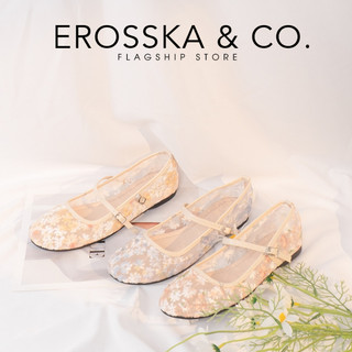 EROSSKA (Form 1.5) - Giày ballet core kiểu dáng ren lưới thêu hoa tone màu hồng trắng - EL131