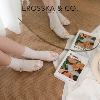 EROSSKA (Form 1.5) - Giày ballet core kiểu dáng ren lưới thêu hoa tone màu hồng trắng - EL131