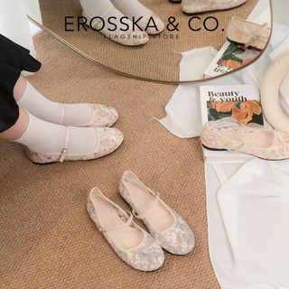EROSSKA (Form 1.5) - Giày ballet core kiểu dáng ren lưới thêu hoa tone màu hồng trắng - EL131
