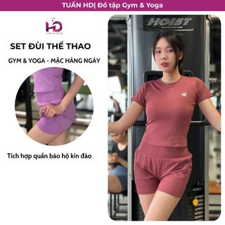 SET WOFIT - Bộ Đồ Tập Quần Đùi 2 Lớp Co Giãn, Thoáng Mát, Tập Gym, Yoga, Chạy Bộ