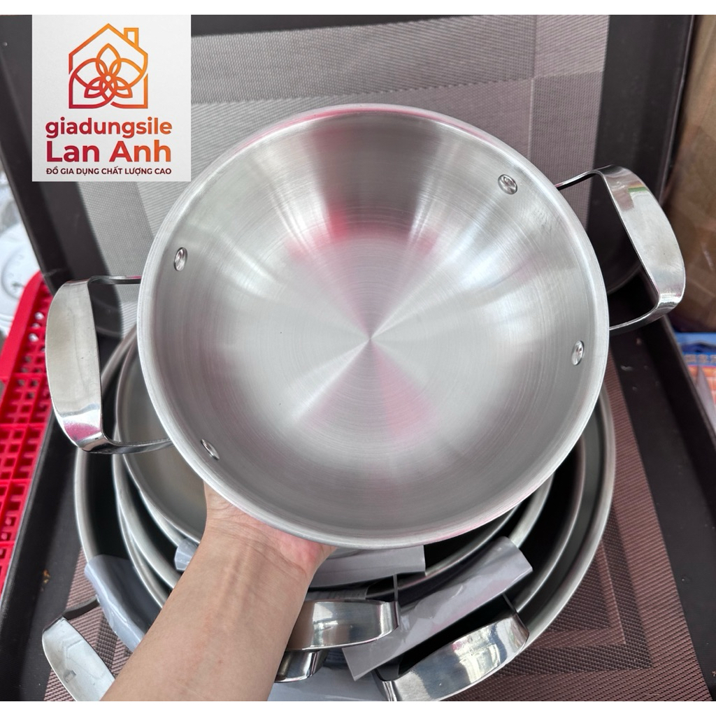 Chảo Sâu Inox 304 Ba Lớp Đáy Từ Ticook - Chảo 2 quai sâu 3 lớp 304 toàn thân Cao Cấp | BigBuy360 - bigbuy360.vn
