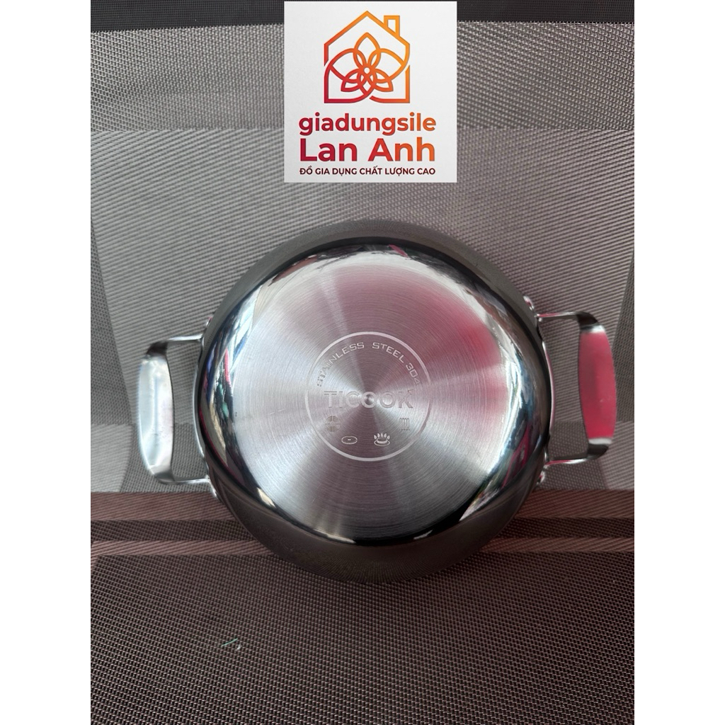Chảo Sâu Inox 304 Ba Lớp Đáy Từ Ticook - Chảo 2 quai sâu 3 lớp 304 toàn thân Cao Cấp | BigBuy360 - bigbuy360.vn