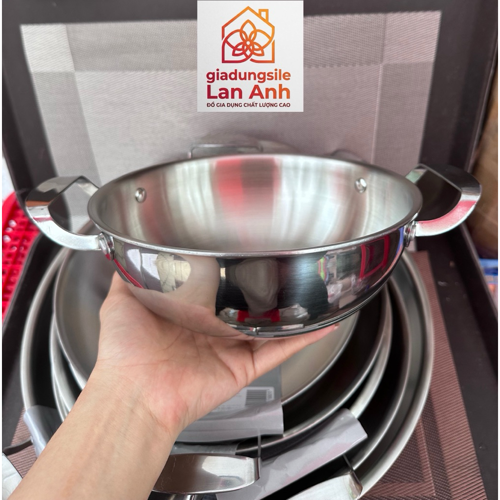 Chảo Sâu Inox 304 Ba Lớp Đáy Từ Ticook - Chảo 2 quai sâu 3 lớp 304 toàn thân Cao Cấp | BigBuy360 - bigbuy360.vn