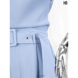 HB - ​Set Áo Lệch Vai Đính Hoa Kèm Thắt Lưng Quần Ống Rộng Sang Trọng Đi Tiệc Công Sở S126