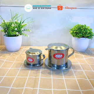 Phin cà phê inox nhiều size lưới gài Long Cam hàng loại I vỏ xanh cho các quán cafe, gia đình