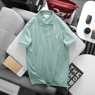 Áo polo nam cotton pique form suông nhẹ logo basic , áo thun nam có cổ basic bigsize 95kg