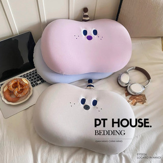 Gối Memory Foam Cao Su Non Thun Lạnh Cao Cấp - Gối Điều Hòa Công Nghệ Đàn Hồi Thêu Hoạt Hình Cho Bé Chống Đau Cổ Vai Gáy