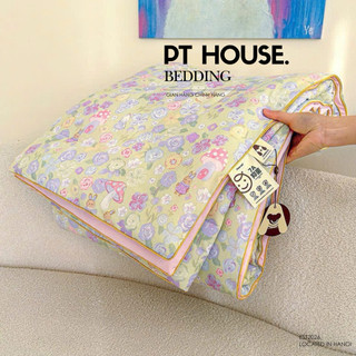 Chăn Đũi Đậu Nành Chần Bông PT House Họa Tiết Hoạt Hình Đáng Yêu - Chăn Trần Bông Mỏng Nhẹ Mềm Mịn Mát Cho Gia Đình