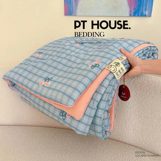 Chăn Đũi Đậu Nành Chần Bông PT House Họa Tiết Hoạt Hình Đáng Yêu - Chăn Trần Bông Mỏng Nhẹ Mềm Mịn Mát Cho Gia Đình