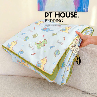 Chăn Đũi Đậu Nành Chần Bông PT House Họa Tiết Hoạt Hình Đáng Yêu - Chăn Trần Bông Mỏng Nhẹ Mềm Mịn Mát Cho Gia Đình
