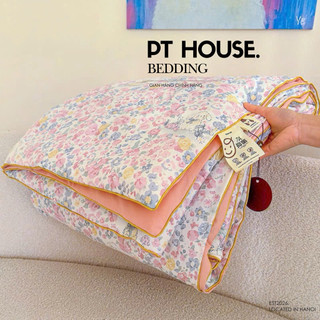 Chăn Đũi Đậu Nành Chần Bông PT House Họa Tiết Hoạt Hình Đáng Yêu - Chăn Trần Bông Mỏng Nhẹ Mềm Mịn Mát Cho Gia Đình
