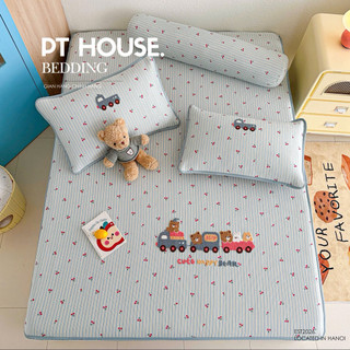 Set Chiếu Băng Lạnh Super New Gấp Đôi Độ Mát Thêu Hình Thú Cute - Bộ Chiếu Điều Hòa Cao Cấp Bo Chun Đủ Size Cho Gia Đình