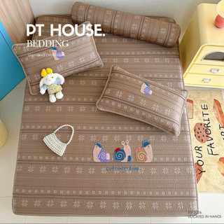 Set Chiếu Băng Lạnh Super New Gấp Đôi Độ Mát Thêu Hình Thú Cute - Bộ Chiếu Điều Hòa Cao Cấp Bo Chun Đủ Size Cho Gia Đình
