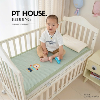 Topper Băng Lạnh Cho Bé Đi Học Kích Thước 60x120cm - Đệm Điều Hòa Kháng Khuẩn Thêu Thú Thư Giãn Êm Ái Cho Bé Ngủ Ngon