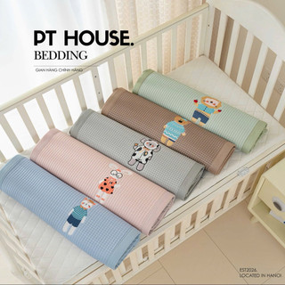 Topper Băng Lạnh Cho Bé Đi Học Kích Thước 60x120cm - Đệm Điều Hòa Kháng Khuẩn Thêu Thú Thư Giãn Êm Ái Cho Bé Ngủ Ngon