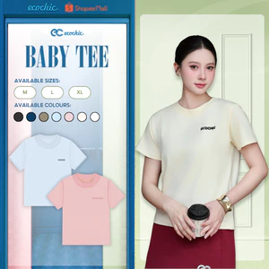 Áo Thun Baby Tee ECOCHIC Cổ Tròn Ngắn Tay Logo In Basic Chất Liệu Mềm Mịn Cao Cấp Chính Hãng B234