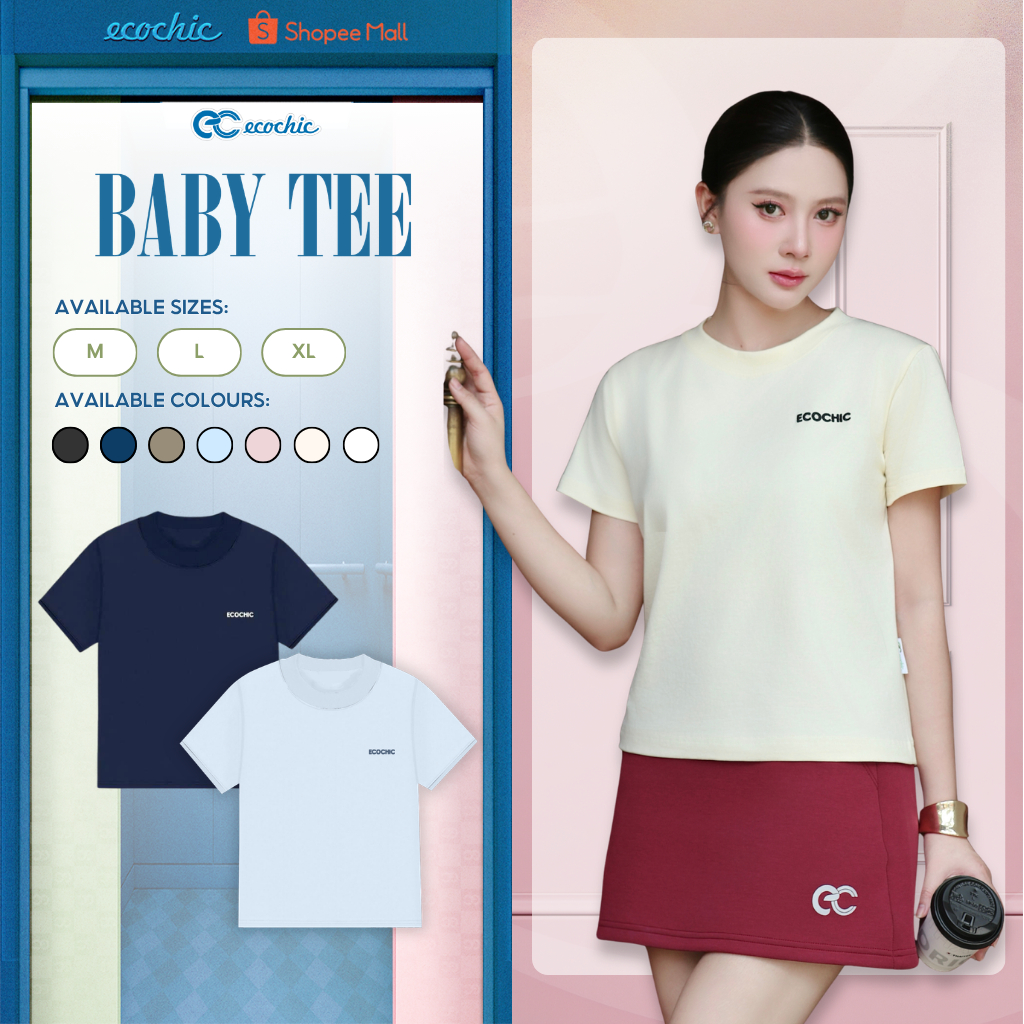 Áo Phông Baby Tee ECOCHIC B234 Cổ Tròn Basic Cotton 4 Chiều Thoáng Mát Thấm Hút Tốt Chất Liệu Cao Cấp Chính Hãng