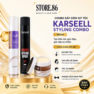 Combo Sáp Vuốt Tóc + Gôm Xịt Tóc Karseell 380ml | Tạo Kiểu Gọn Gàng, Giữ Nếp Tự Nhiên