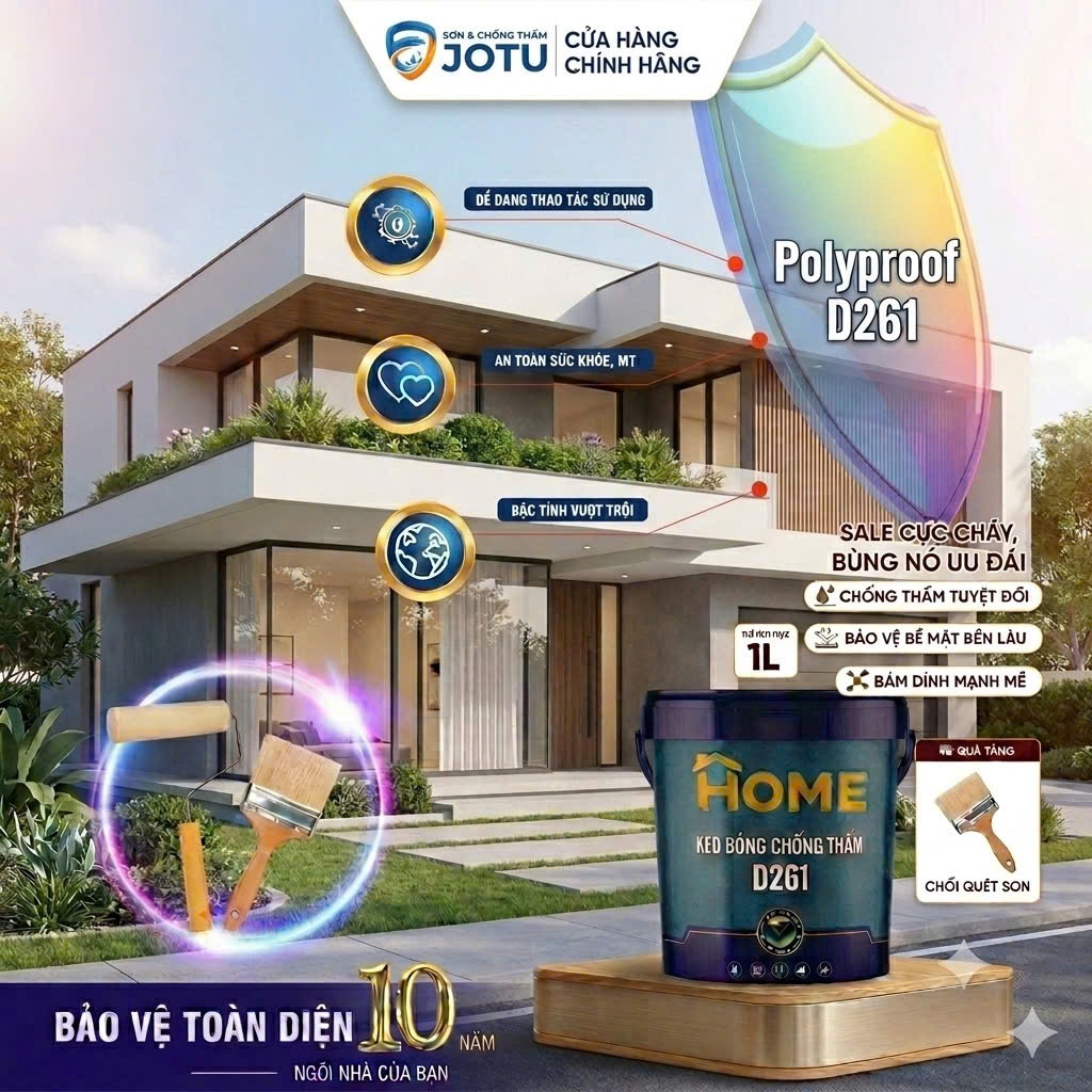 [1kg/5kg] Keo Bóng Chống Thấm D261 Home - Giải Pháp Bảo Vệ Tường, Nền Và Mái Bền Vững