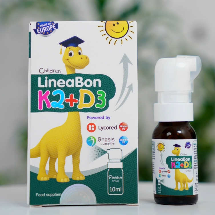 Lineabon Vitamin D3 K2 – Hỗ Trợ Hấp Thu Canxi Cho Trẻ, Dạng Xịt Hoặc Nhỏ Giọt