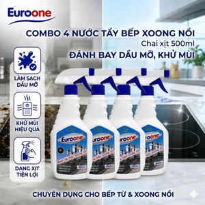 Combo 4 Chai Nước Tẩy Bếp Xoong Nồi EuroOne Chai Xịt 500ml - Làm Sạch Dầu Mỡ Khử Mùi Hôi An Toàn Cho Căn Bếp