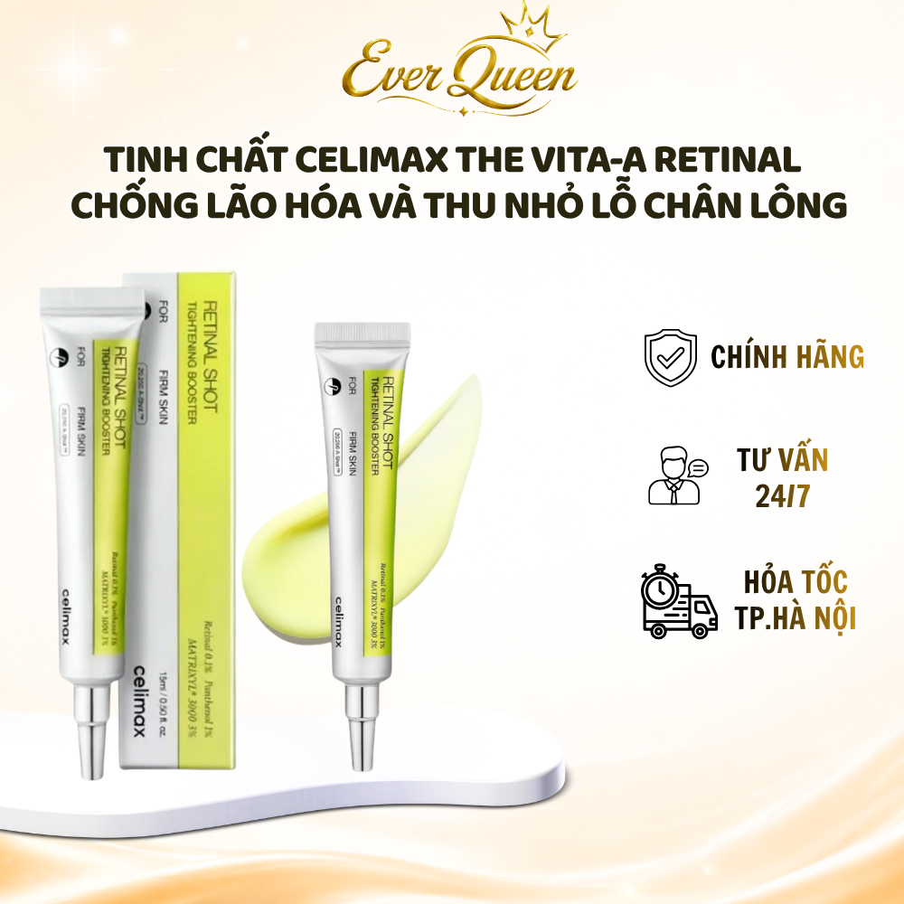 Tinh Chất Celimax The Vita-A Retinal Hỗ Trợ Trắng Sáng Da, Chống Lão Hóa và Thu Nhỏ Lỗ Chân Lông - Ever Queen