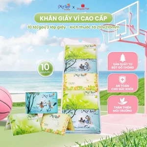Khăn Giấy Ví Bỏ Túi Mylan Cao Cấp 3 Lớp Mềm Mịn Thấm Hút Tốt Dùng Cá Nhân Tiện Lợi (Lốc 10 Gói x 10 Tờ)
