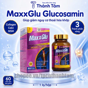 Viên uống bổ xương khớp MAXX GLU TÍM bổ sung glucosamin, giảm đau nhức xương khớp - Hộp 60 viên