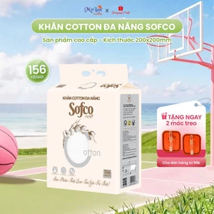 Khăn Cotton SOFCO Rút Đáy Mềm Mịn Đa Năng 4 Lớp Siêu Dai Kháng Khuẩn An Toàn Cho Da Dùng Như Khăn Tẩy Trang (156 Tờ)