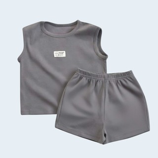 Bộ Ba Lỗ Trơn BASIC Cho Bé Trai Bé Gái 7–35Kg – Đồ Bộ Cotton Mềm Mát Thấm Hút Mồ Hôi Mùa Hè