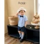 Set sơ mi công tử xếp ly 3 chi tiết Bernie: Áo sơ mi, Nơ, Quần short cho bé 9-21kg