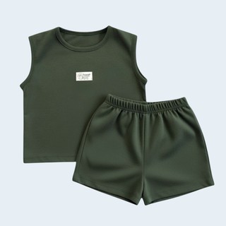 Bộ Ba Lỗ Trơn BASIC Cho Bé Trai Bé Gái 7–35Kg – Đồ Bộ Cotton Mềm Mát Thấm Hút Mồ Hôi Mùa Hè