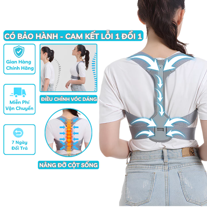Đai Chống Gù Lưng Cột Sống Cho Nam Nữ Cho Người Lớn Trẻ Em Bh 1 Đổi 1. Đai Chống Gù Andego Hỗ Trợ Điều Chỉnh Tư Thế Lưng