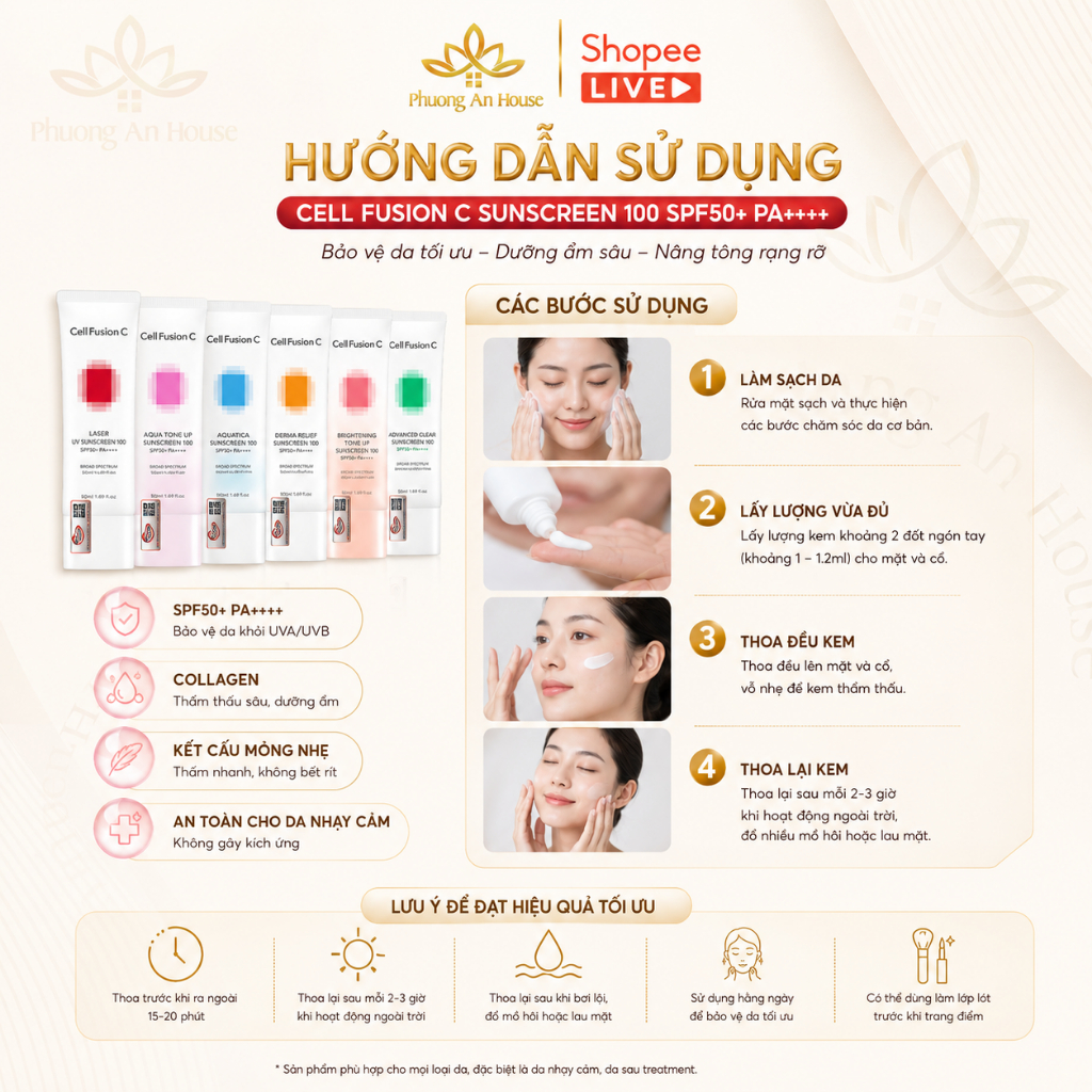Kem Chống Nắng Cell Fusion C Sunscreen 100 SPF50+ PA++++ Chính Hãng Hàn Quốc 35ml/50ml