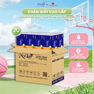 Khăn Giấy Rút 4 Lớp MyLan Táo Xanh Cao Cấp Dùng Gia Đình Giấy Mềm Mịn Dai Tiện Lợi (400 Tờ/Gói)