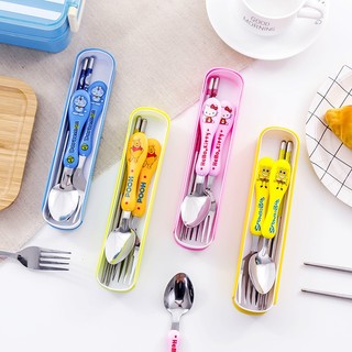 Bộ muỗng, đũa, nĩa cho bé kèm hộp sạch sẽ, set 3 món tặng kèm hộp, có bán đựng cơm